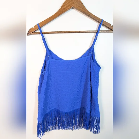 Lilly Pulitzer Colbat Royal Blue Naeem Strappy Fringe Hem Tank Top - Picture 5 of 7